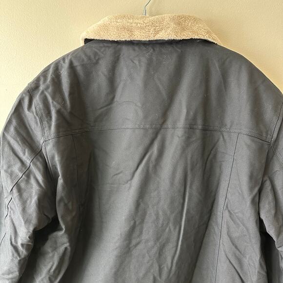 NEW Foxtrot Outerwear Trucker Jacket Thermal Fleece Lined Black Tan Men's XXL - Picture 4 of 16